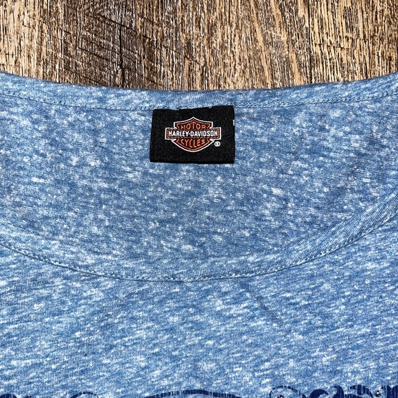 Womens Harley Davidson Large Shirt Embellished Blue Size Large - Picture 3 of 5